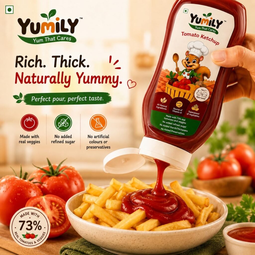 French fry with tomato ketchup